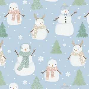 CF11 – Blue Snowman Printed Fabric