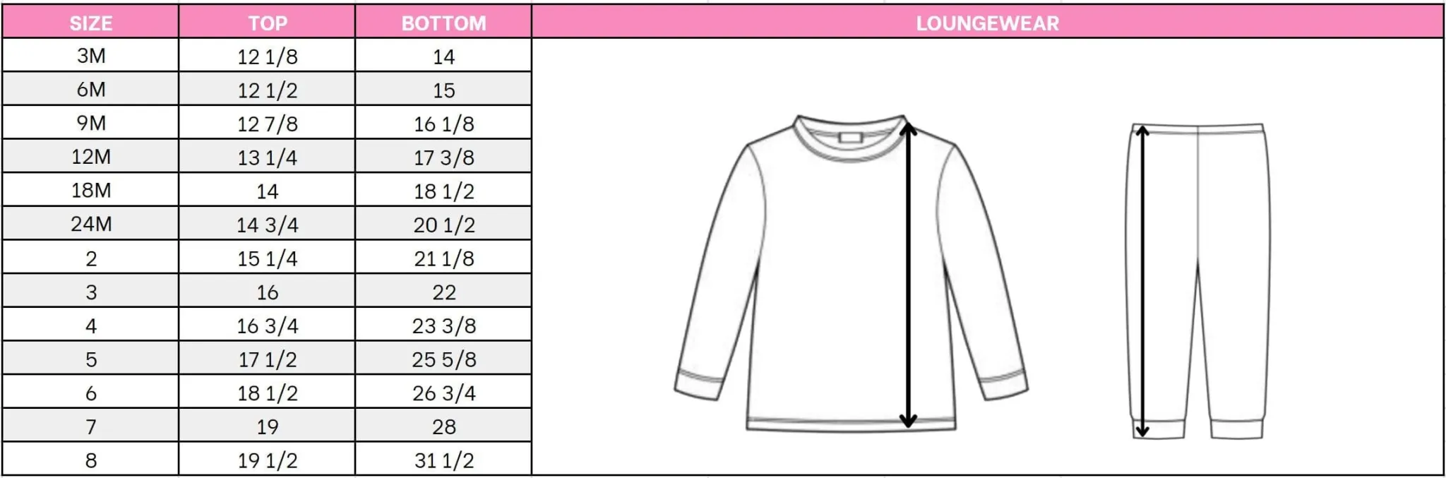 sleepwear-size-chart