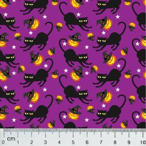 HF03 – Halloween Spooky Black Cats and Tossed Pumpkins