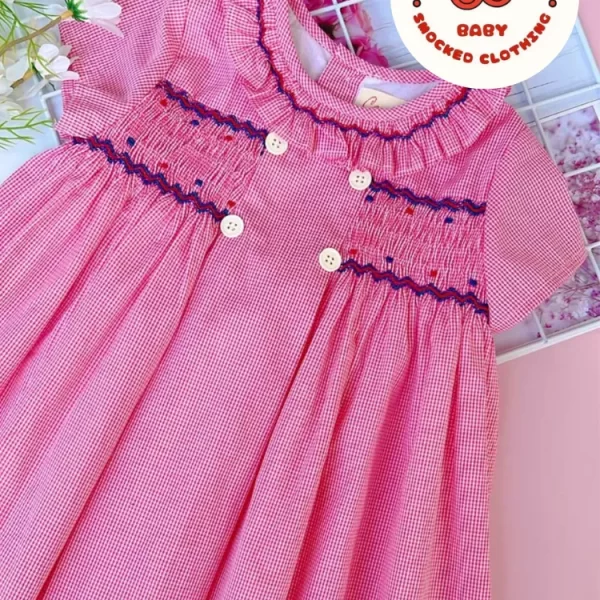 Pink beth smocked dress for girls