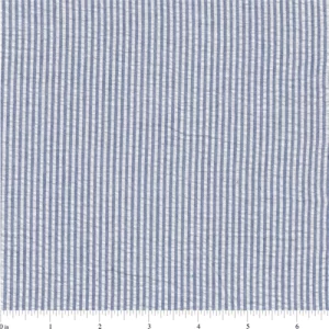 F48 – Royal Blue Stripe Seersucker Fabric