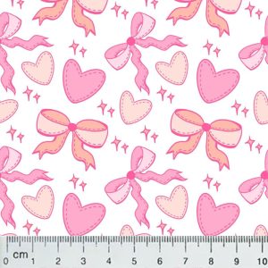 VF07 – Valentine fabric with bow tie and hearts
