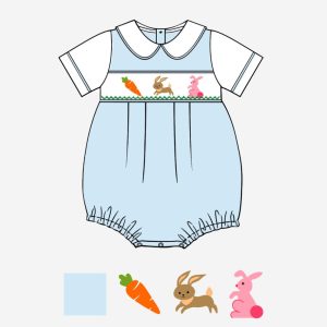 Blue easter boy smocked bubble