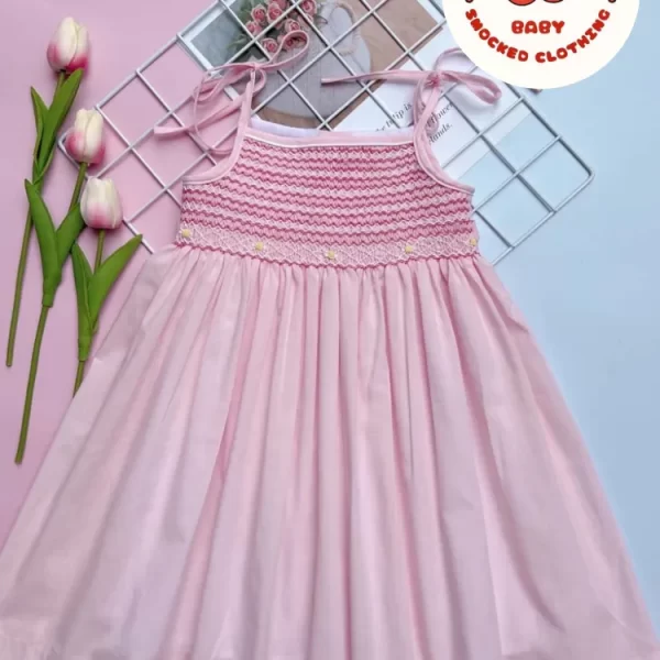 Two strings smocking dress for girls