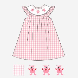 Little monster pink bishop dress
