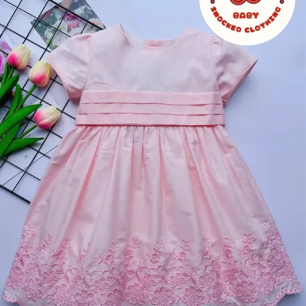 Machine embroidered pink princess dress