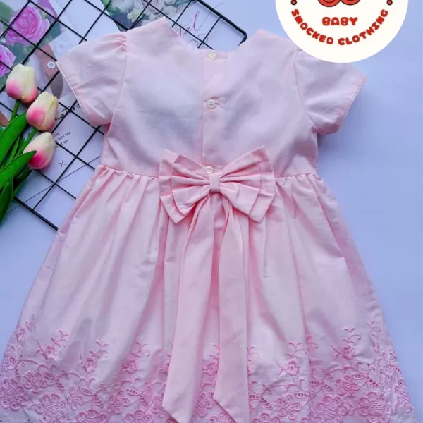 Machine embroidered pink princess dress