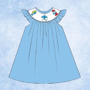 The Smurfs Smocked Bishop Dress