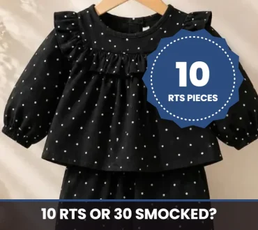 Polka dot ruffle kids set for a 10 piece ready to ship trial order