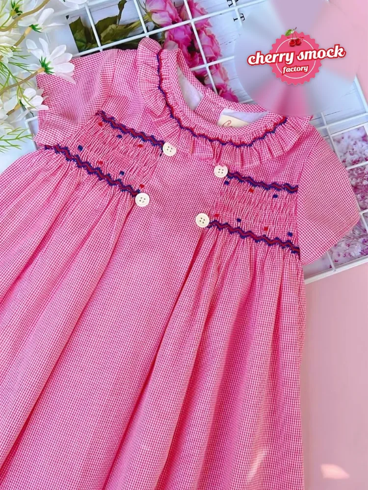 Pink beth smocked dress for girls
