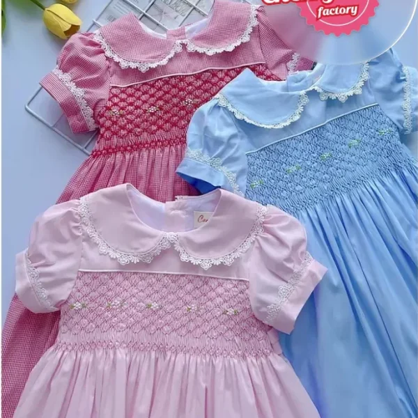 Geometric princess smocked dress