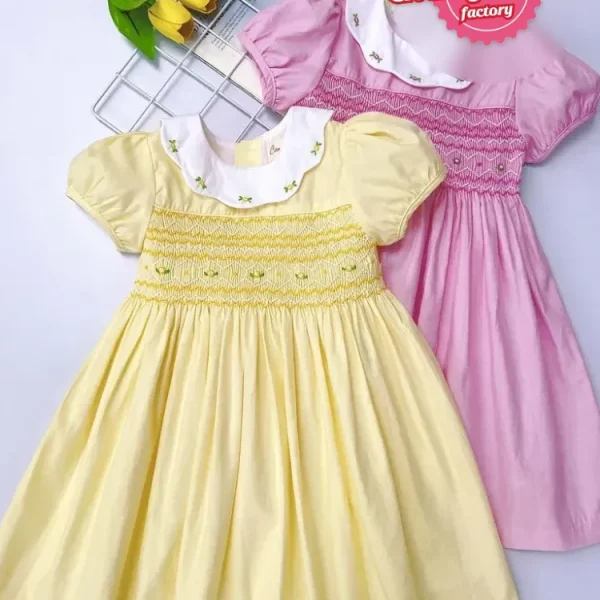 Geo girl smocked princess dress