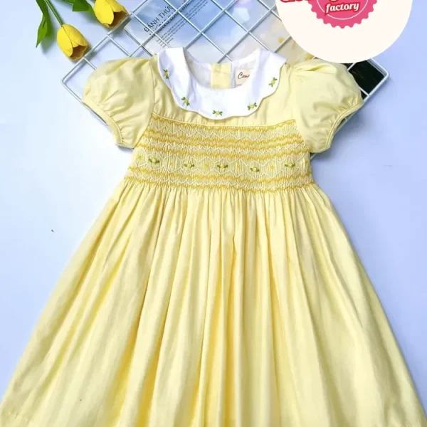 Geo girl smocked princess dress