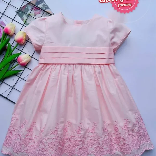 Machine embroidered pink princess dress
