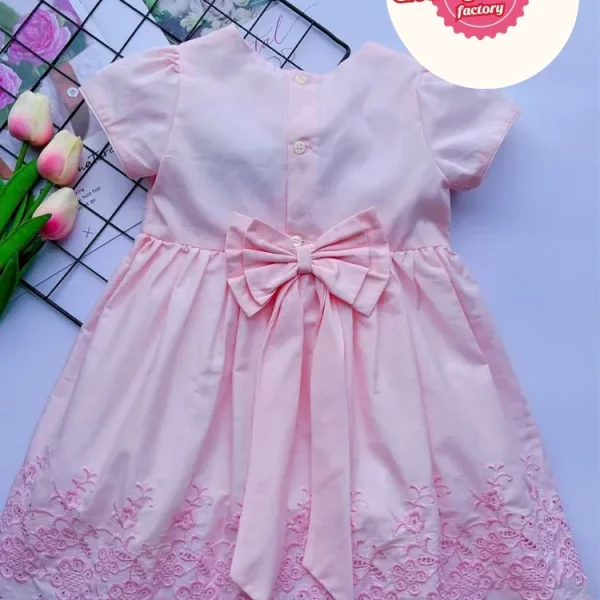 Machine embroidered pink princess dress