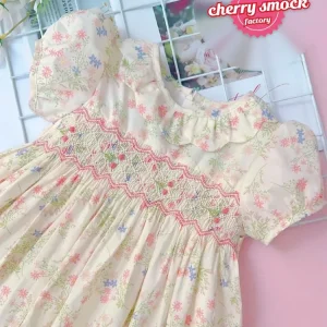 Little floral smocked girls princess dress