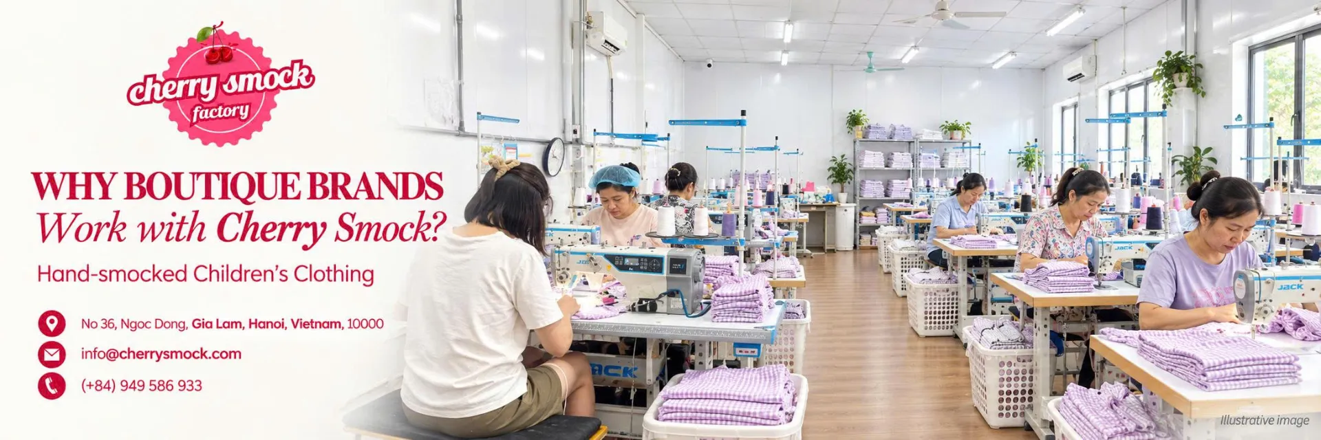 Cherrysmock workshop hand smocking in Vietnam