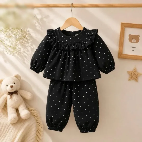 Kids Daily Set – Polka Dot Ruffle