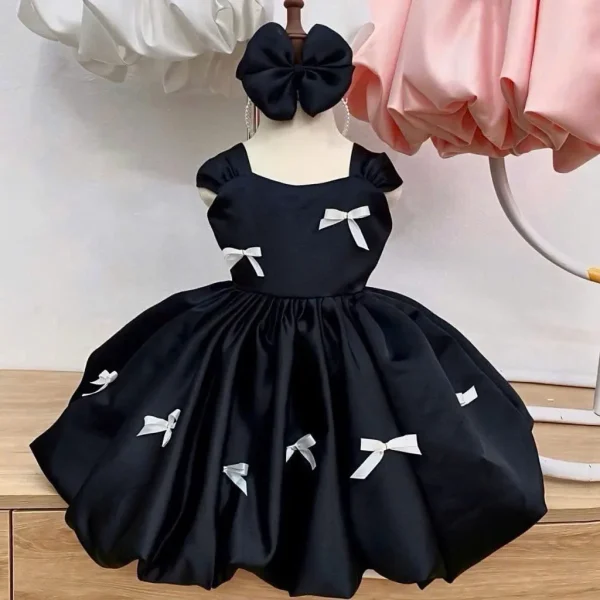 Black Bow Bubble Princess Dress