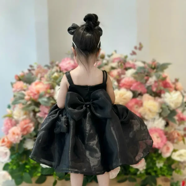 Black Organza Bow Princess Dress