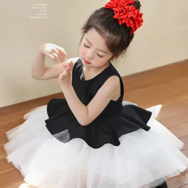 Black Peplum Tulle Princess Dress