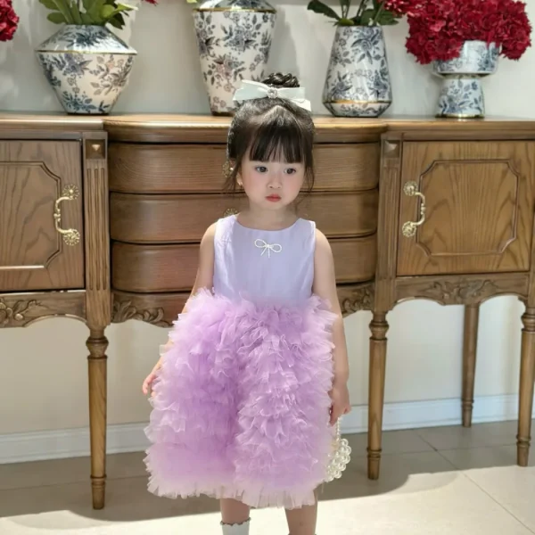 Lavender Ruffle Tulle Princess Dress
