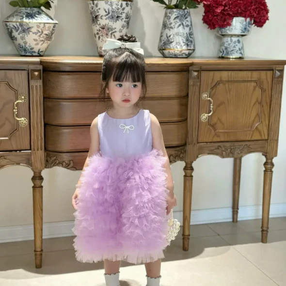 Lavender Ruffle Tulle Princess Dress