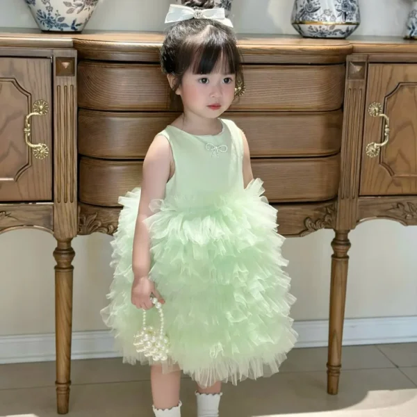 Mint Ruffle Tulle Princess Dress