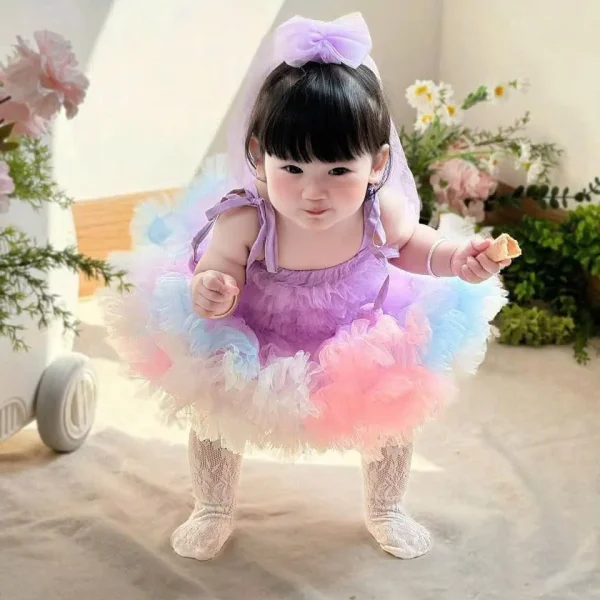 Pastel Rainbow Tutu Princess Dress