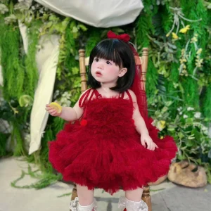 Red Ruffle Tulle Princess Dress