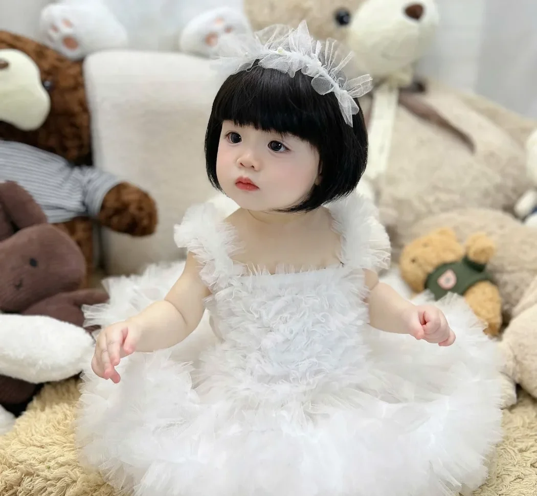 White Fluffy Tutu Princess Dress - Cherrysmock wholesale, view 1