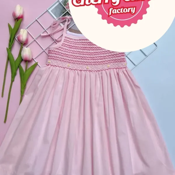 Two strings smocking dress for girls