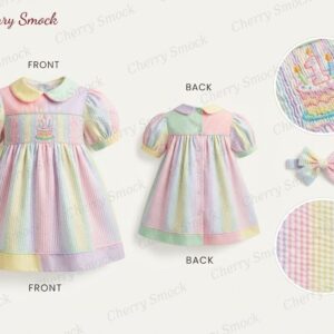Cherrysmock Birthday Girls Hand-Smocked Dress – UK Collection #G01 (CS-UK-BDAY-G01)