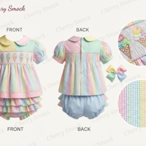 Cherrysmock Birthday Girls Hand-Smocked Dress – UK Collection #G07 (CS-UK-BDAY-G07)