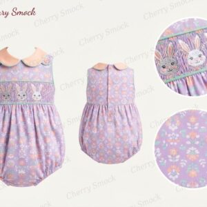 Cherrysmock Easter Boys Hand-Smocked Romper Set – UK Collection #B02 (CS-UK-EASTER-B02)