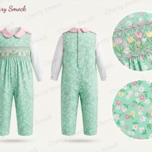 Cherrysmock Easter Boys Hand-Smocked Romper Set – UK Collection #B03 (CS-UK-EASTER-B03)