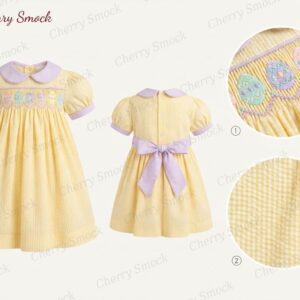 Cherrysmock Easter Girls Hand-Smocked Dress – UK Collection #G02 (CS-UK-EASTER-G02)