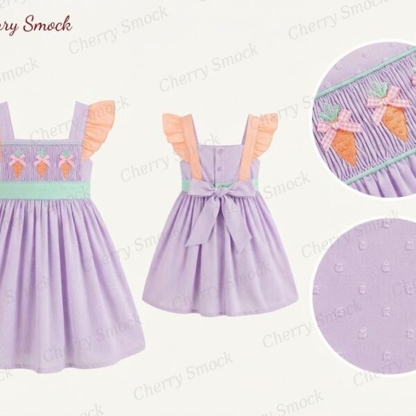 Cherrysmock Easter Girls Hand-Smocked Dress – UK Collection #G04 (CS-UK-EASTER-G04)