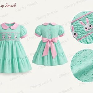 Cherrysmock Easter Girls Hand-Smocked Dress – UK Collection #G05 (CS-UK-EASTER-G05)