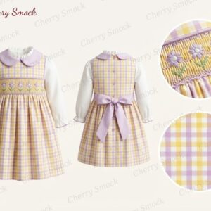 Cherrysmock Easter Girls Hand-Smocked Dress – UK Collection #G08 (CS-UK-EASTER-G08)