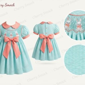 Cherrysmock Easter Girls Hand-Smocked Dress – UK Collection #G09 (CS-UK-EASTER-G09)