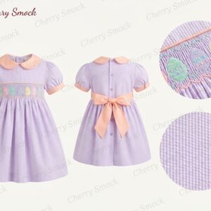 Cherrysmock Easter Girls Hand-Smocked Dress – UK Collection #G10 (CS-UK-EASTER-G10)