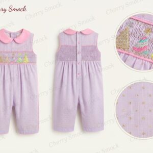 Cherrysmock New Year Boys Hand-Smocked Romper Set – UK Collection #B01 (CS-UK-NEWYEAR-B01)