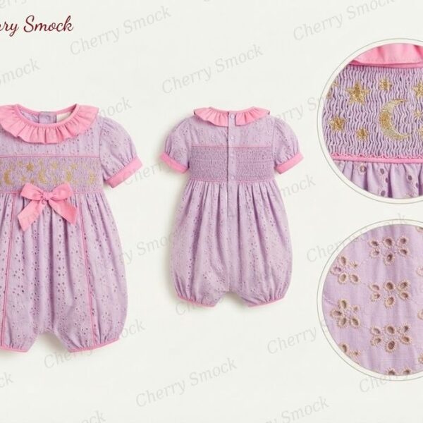 Cherrysmock New Year Girls Hand-Smocked Dress – UK Collection #G03 (CS-UK-NEWYEAR-G03)