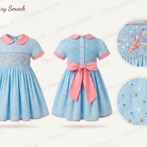 Cherrysmock New Year Girls Hand-Smocked Dress – UK Collection #G10 (CS-UK-NEWYEAR-G10)