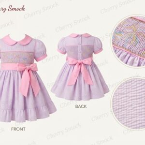 Cherrysmock New Year Girls Hand-Smocked Dress – UK Collection #G15 (CS-UK-NEWYEAR-G15)