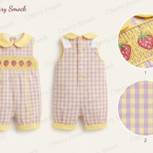 Cherrysmock Spring Boys Hand-Smocked Romper Set – UK Collection #B02 (CS-UK-SPRING-B02)