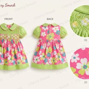 Cherrysmock Spring Girls Hand-Smocked Dress – UK Collection #G09 (CS-UK-SPRING-G09)