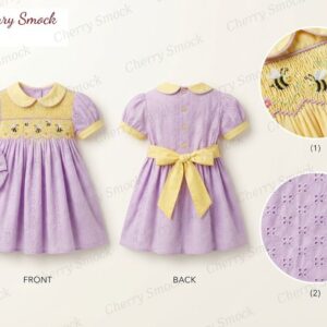 Cherrysmock Spring Girls Hand-Smocked Dress – UK Collection #G10 (CS-UK-SPRING-G10)