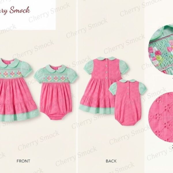 Cherrysmock Spring Girls Hand-Smocked Dress – UK Collection #G15 (CS-UK-SPRING-G15)